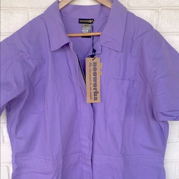 NWT Nooworks Organic Cotton Coveralls in Lilac/Lavender 5X